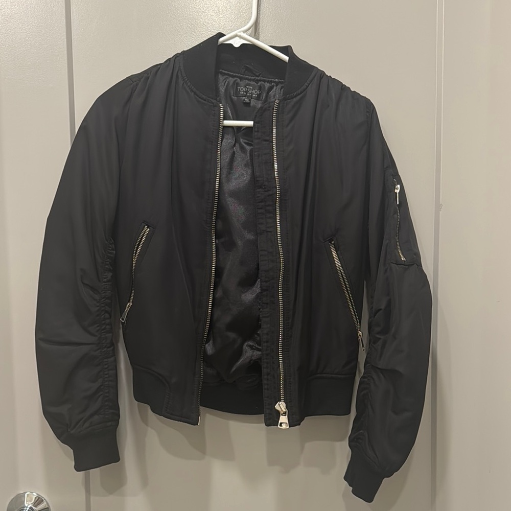 Topshop Black Bomber Jacket
